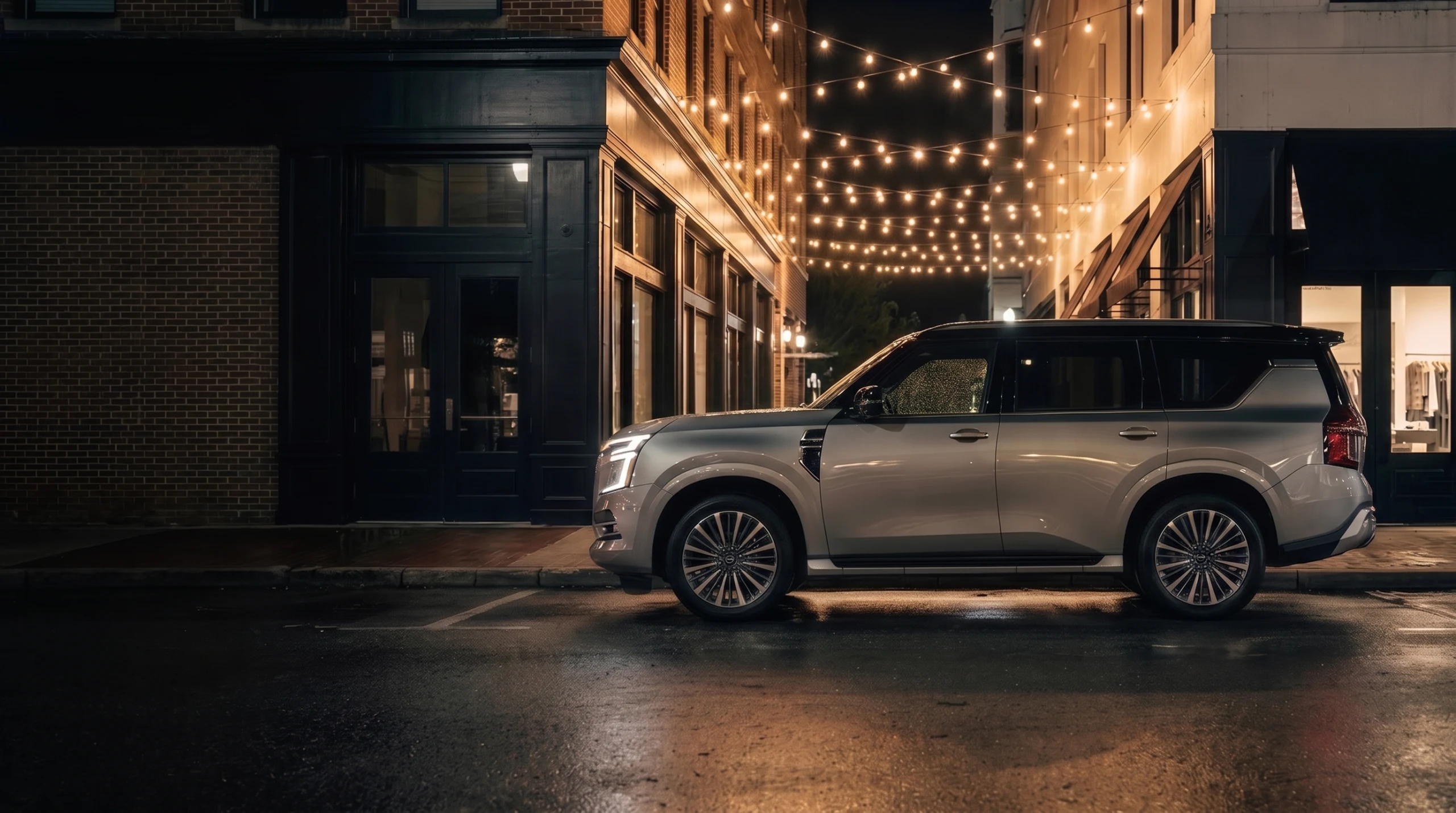 Nissan Armada 2026 de la flota DFG en una calle de Tampa de noche